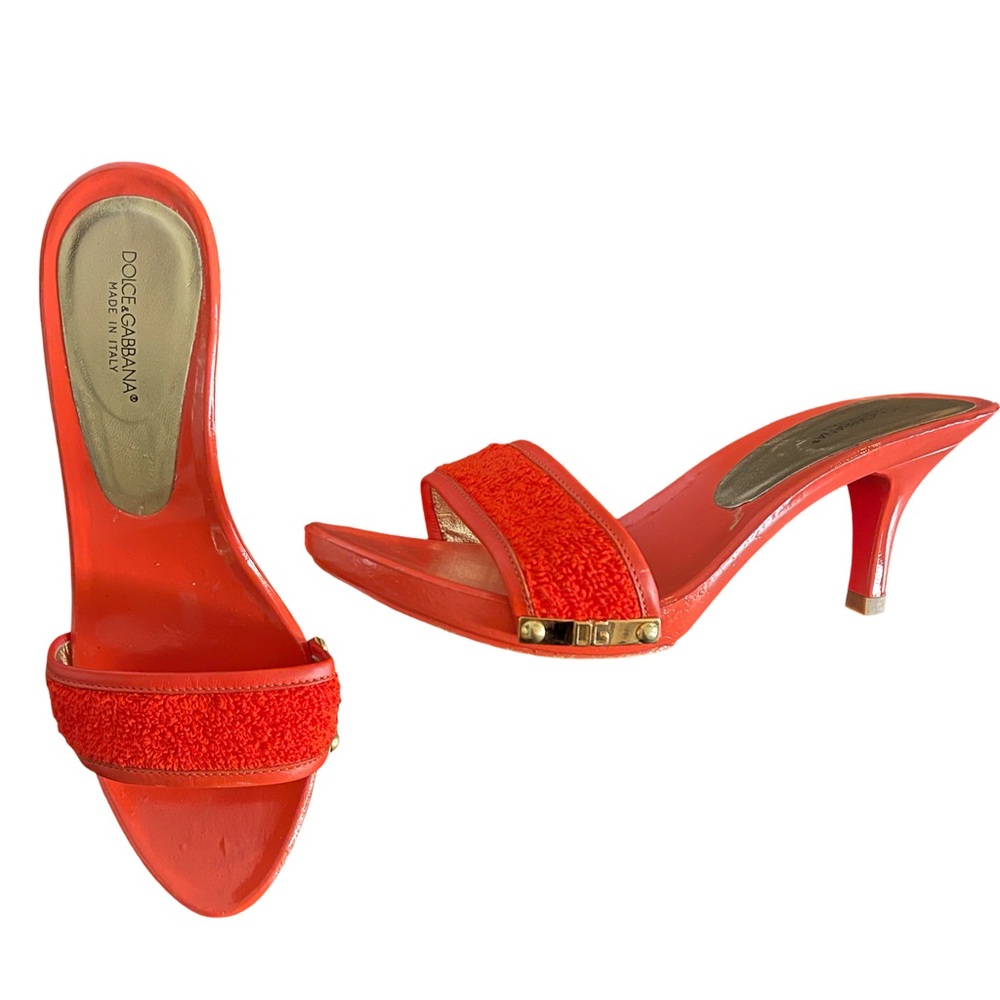 Dolce & Gabbana Orange Slip In Mules